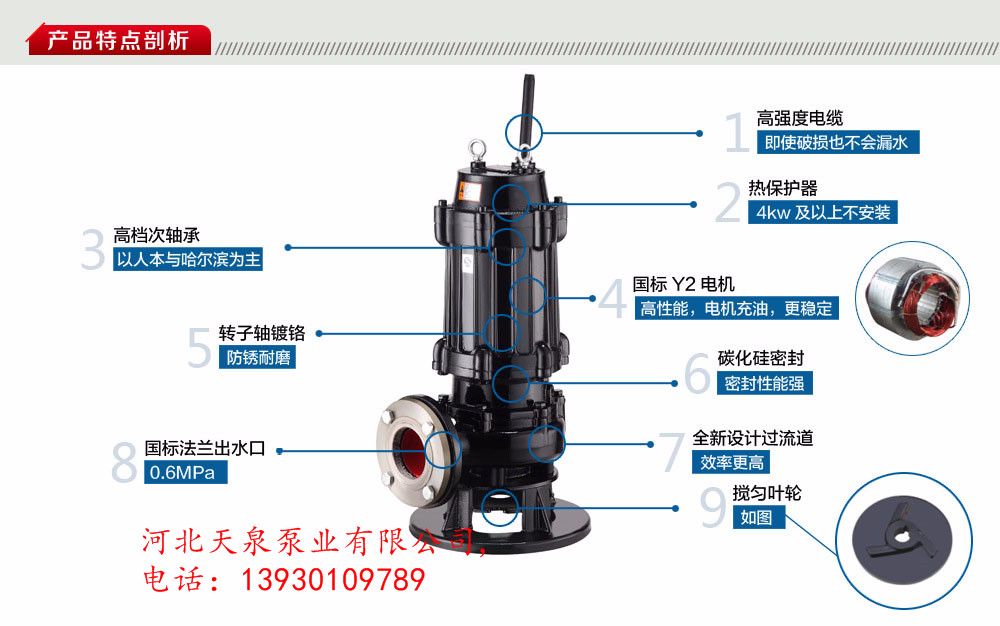 污水泵_600QW3800-6-110污水泵厂家_电动污水泵